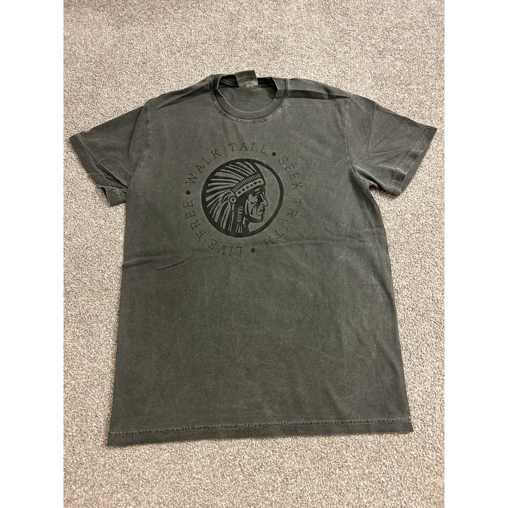 Comfort Colors Graphic T-Shirt Mens Small Grey Excellent Live Free Walk Tall Tee